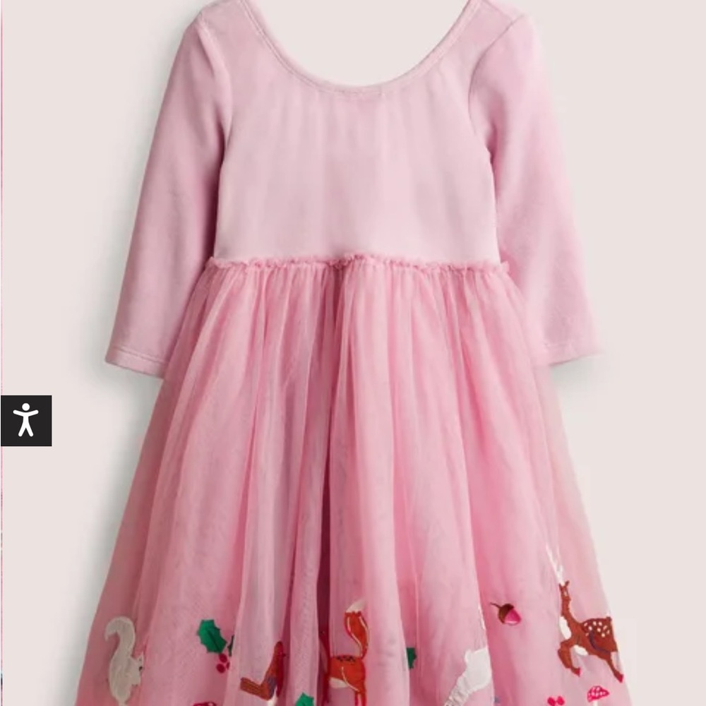 NWT Mini Boden Pink Velvet Bodice Tulle Dress